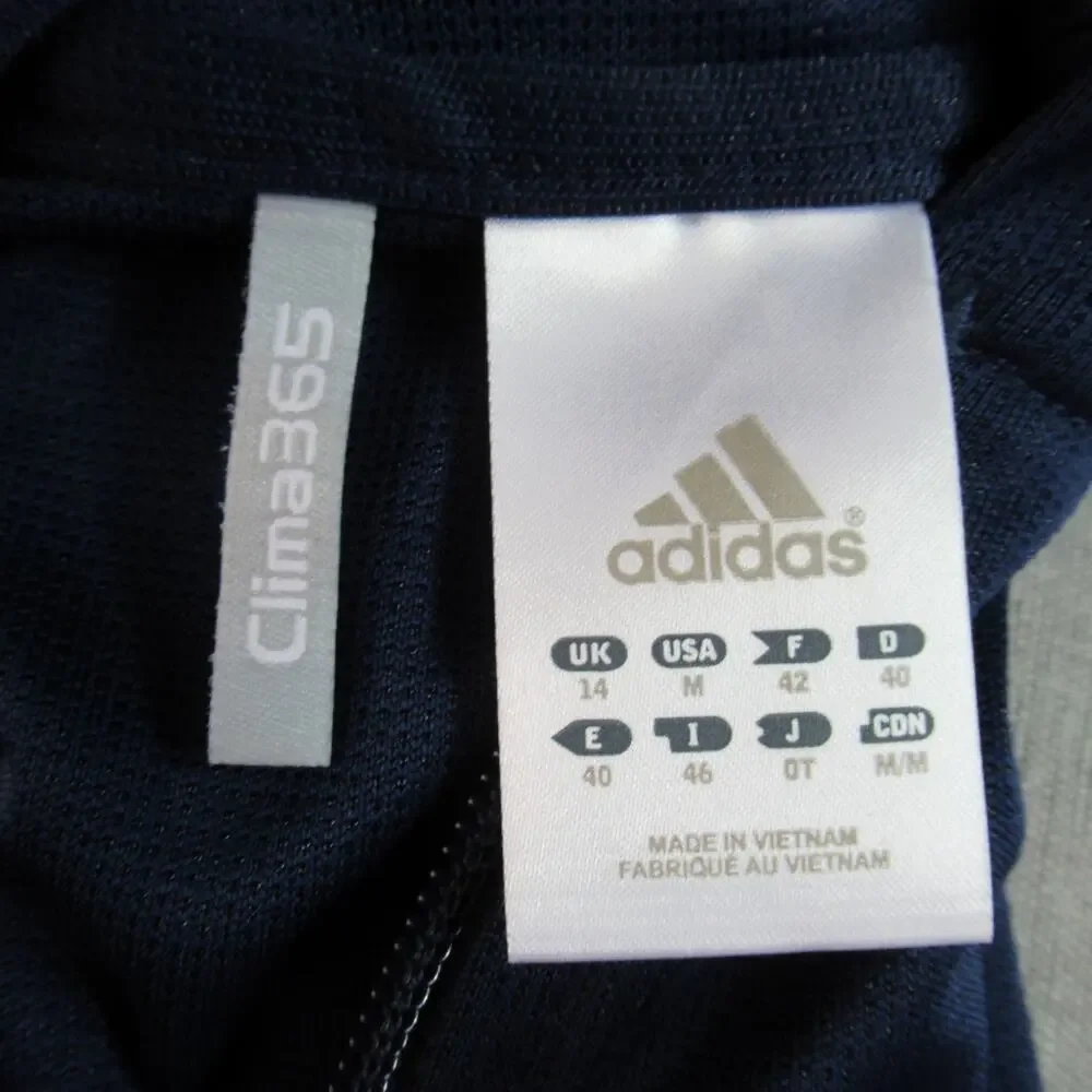 Adidas Jacket Boys Size Medium Blue Track Stripe Logo Full Zip Kids Active Sport
